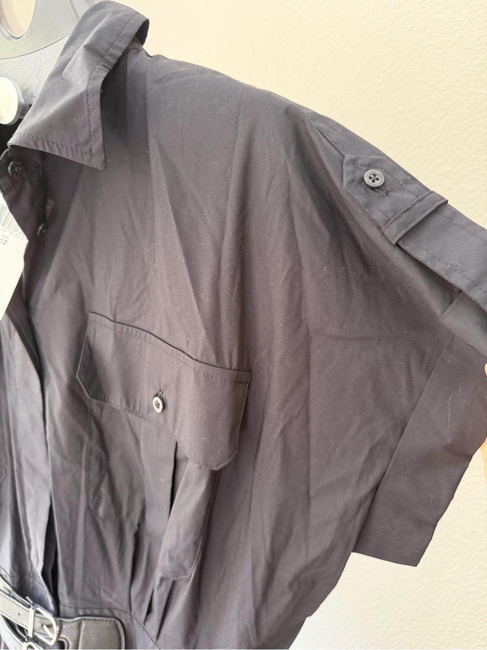 Lauren Ralph Lauren Women's Buckle-Trim Cotton-Blend Shirtdress Size 12 - Picture 9 of 10